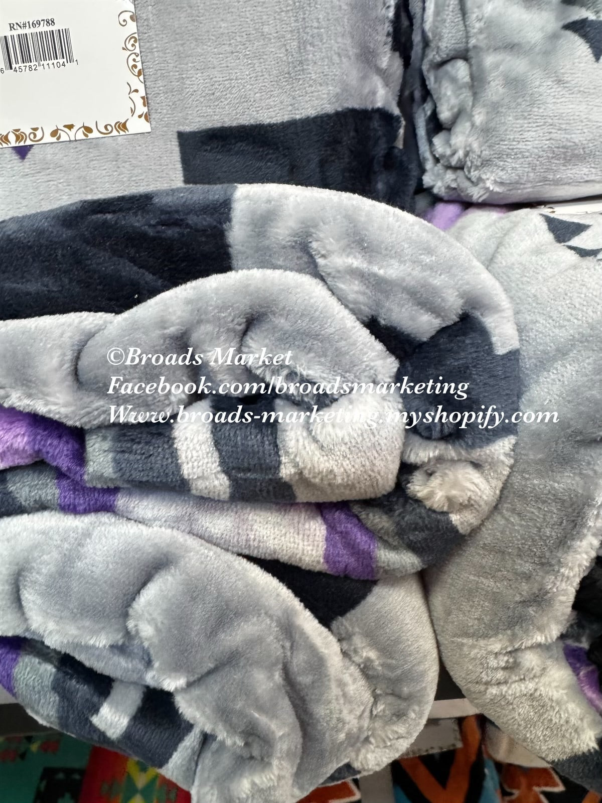 Purple & Grey Sabrina Super Plush Blanket