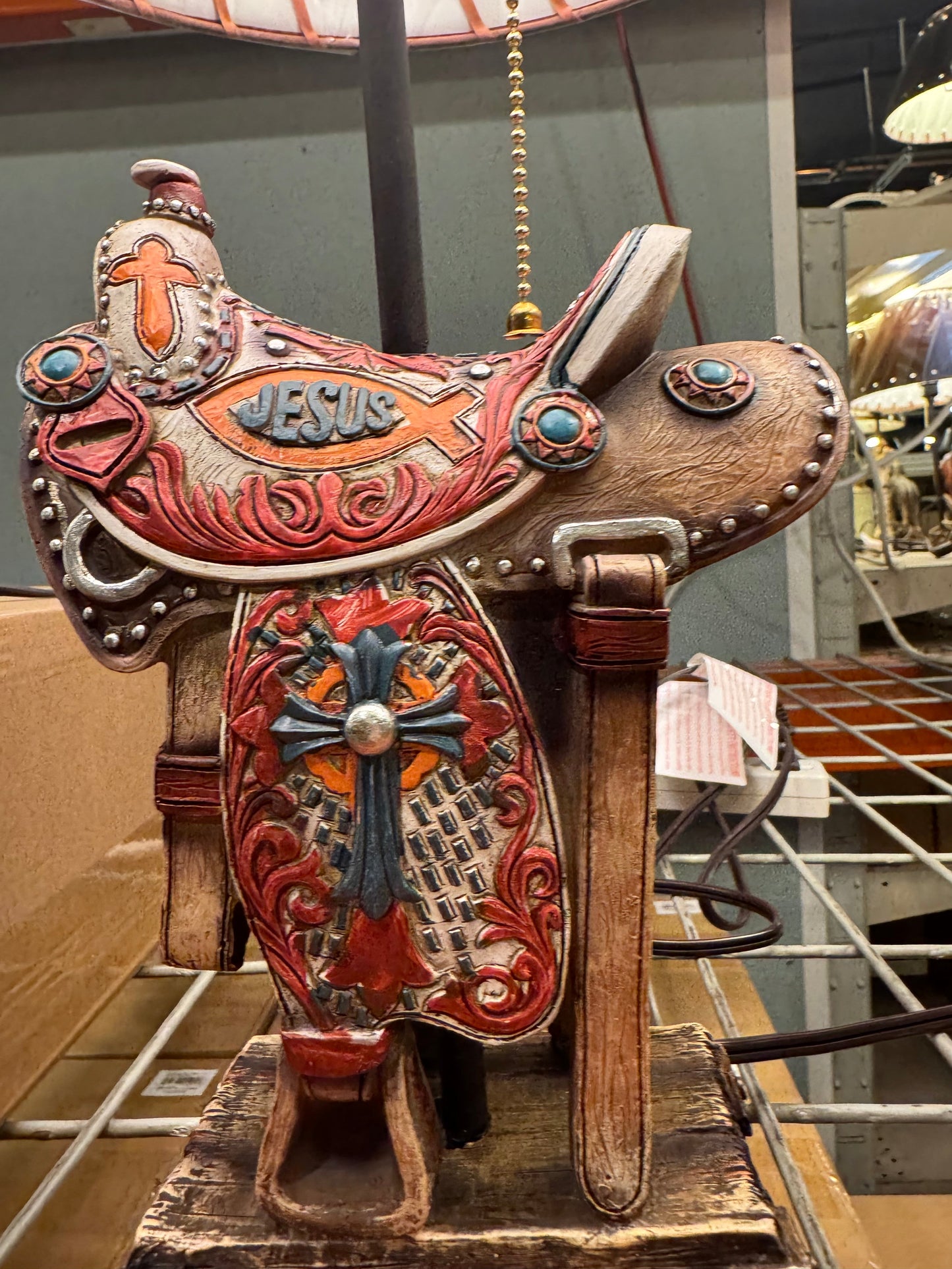 RA4940 Red Jesus Saddle Lamp