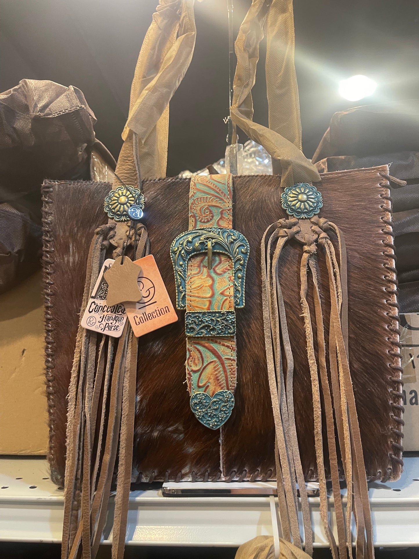 Belt Buckle Concealed Pocket Handbag Purse