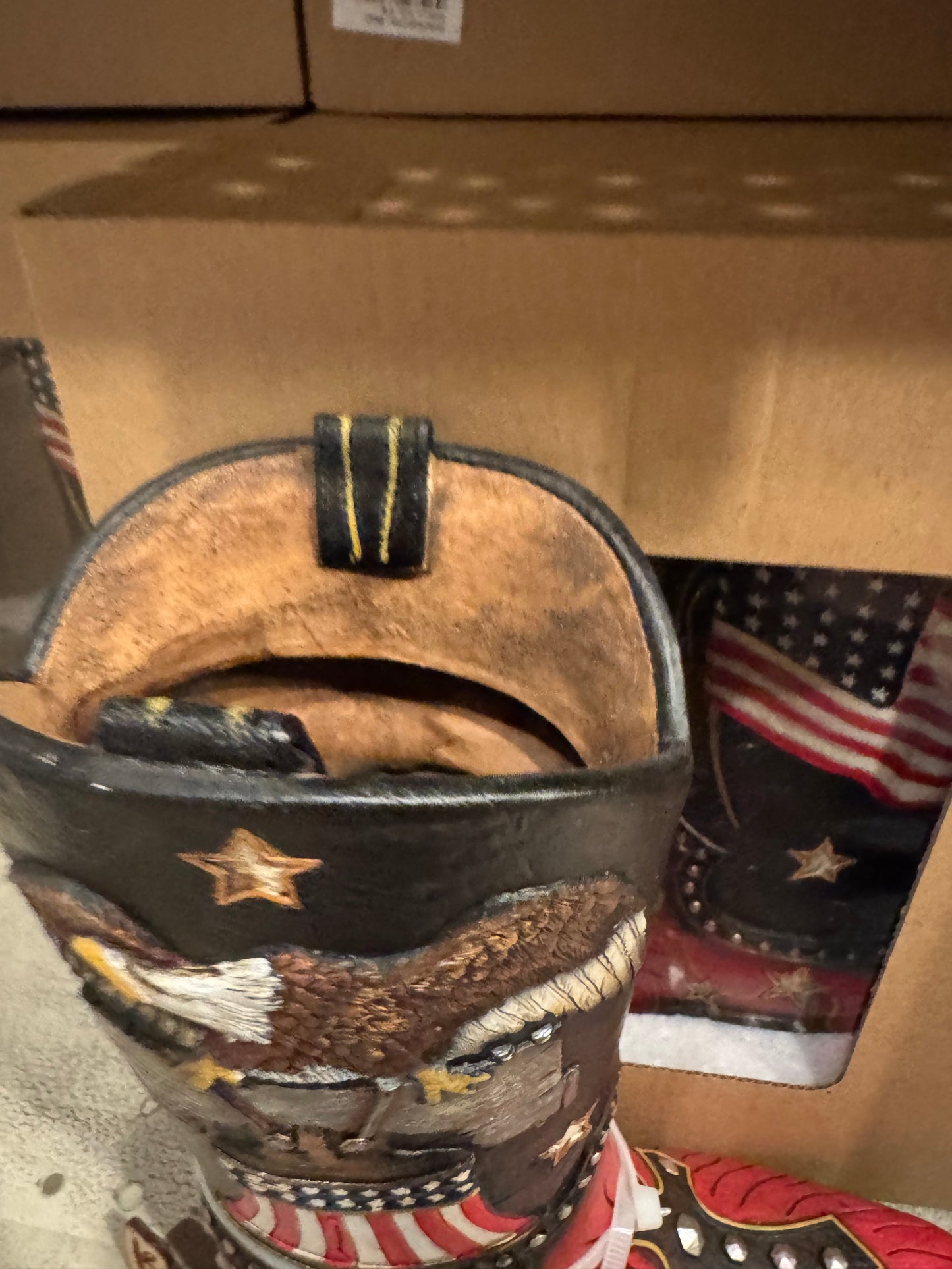 RA7449 US Liberty Bell Flag Eagle Boot Vase