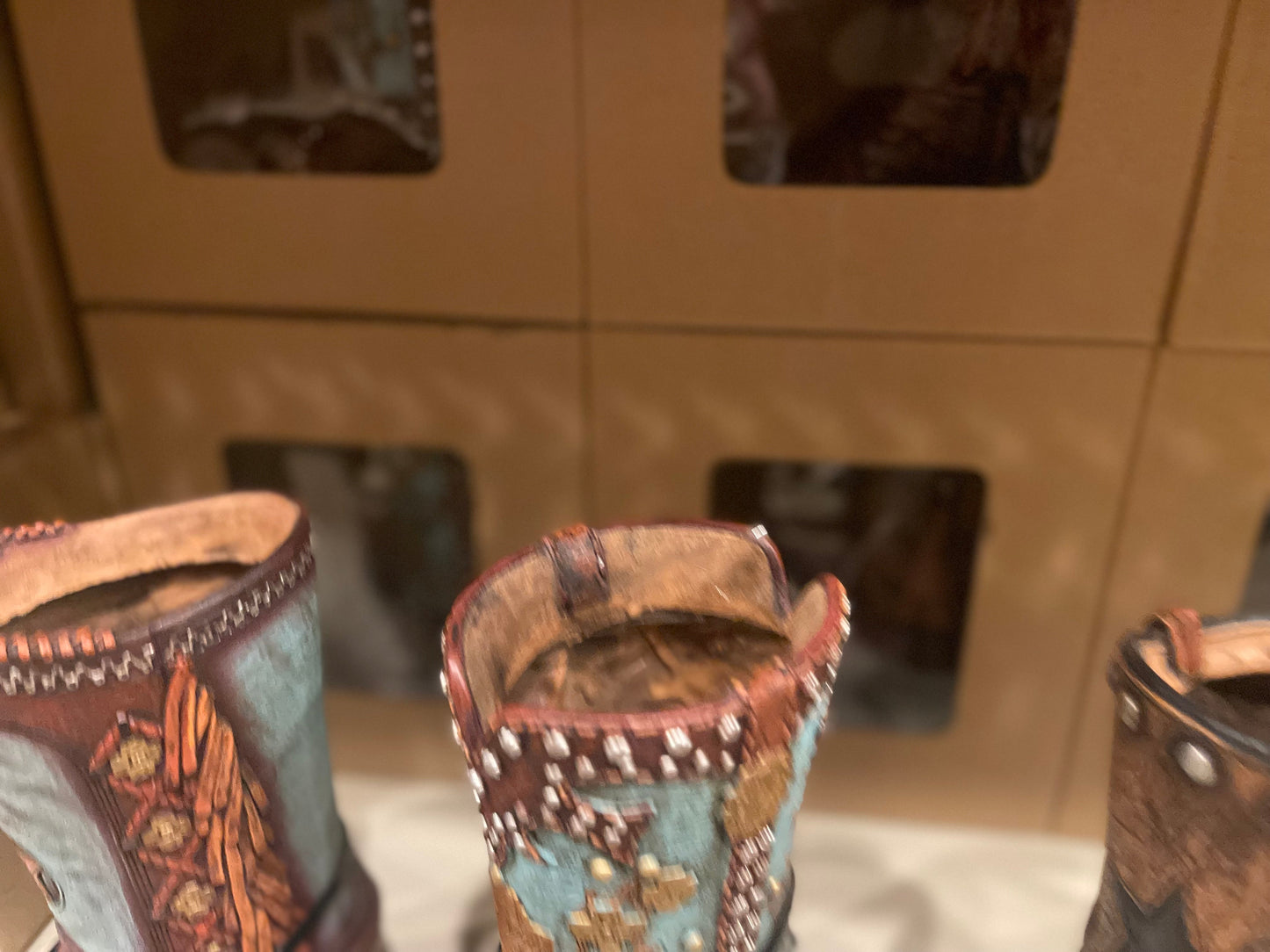 Set of 3 Studded Boot Vases