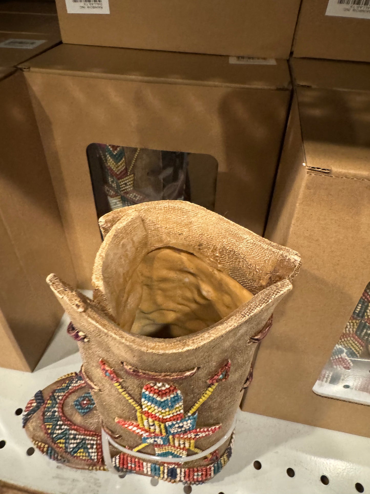 Native Moccasin Boot Vase