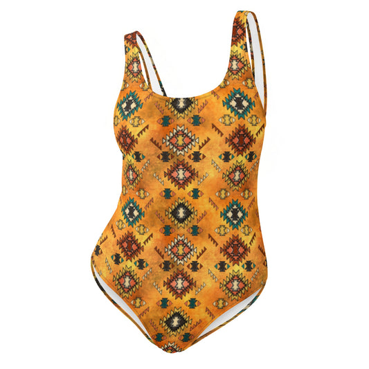 Yeehaw Golden Aztec One-Piece Swimsuit