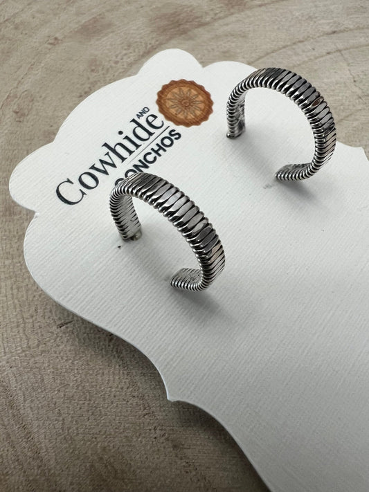 Elaine Tahe Sterling Silver Hoop Earrings