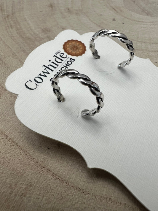 Elaine Tahe Sterling Silver Hoop Earrings
