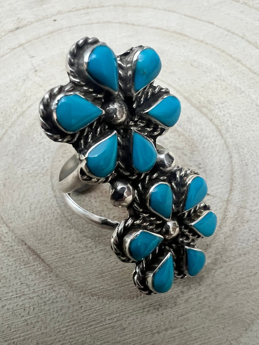 Gina Dosedo Turquoise & Sterling Silver Ring - Size 7.5