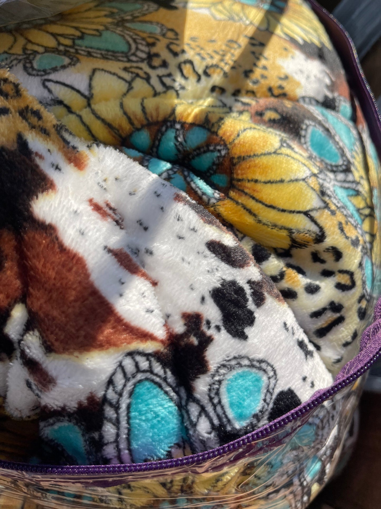 Cow Sunflower Sherpa Bedding Set