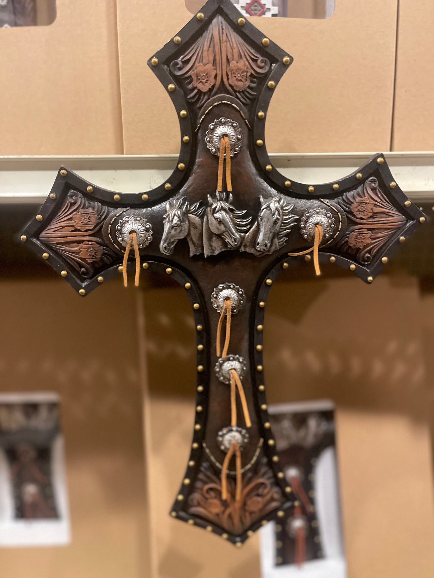 Horse Concho Medallion Cross