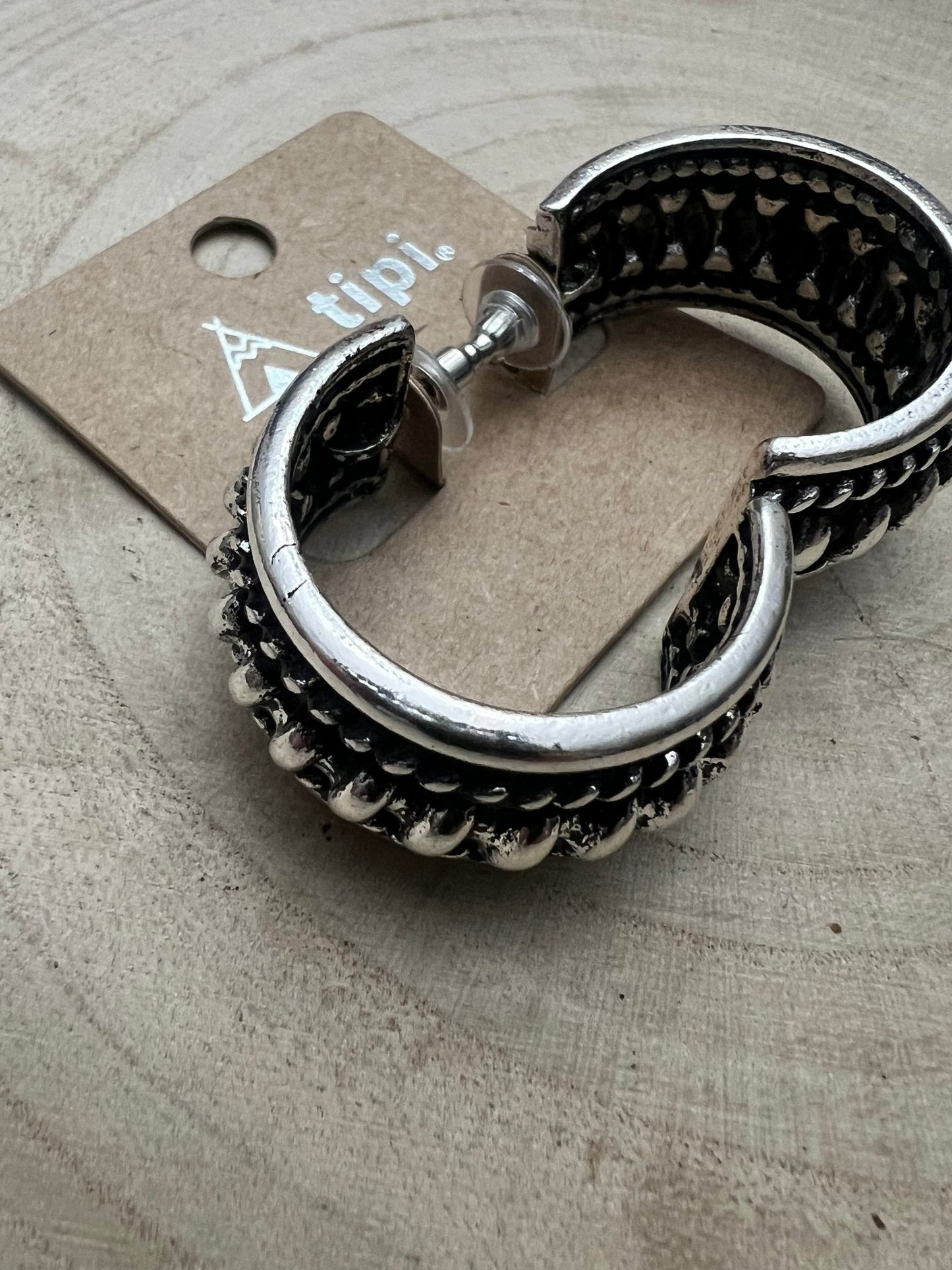 Large Western Twisted Wire Fashion Silver Hoop Earring