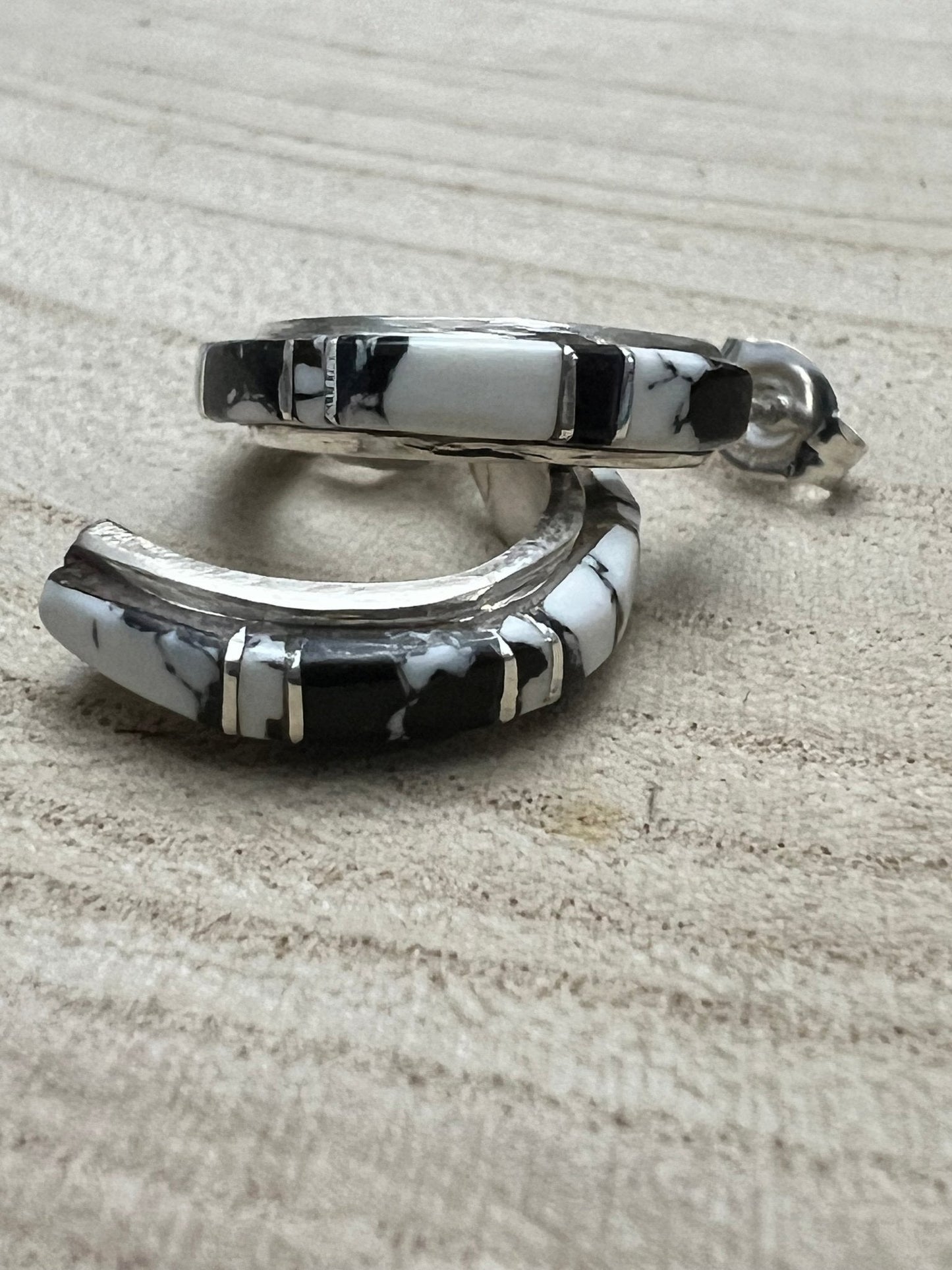 Terrance Panteah White Buffalo & Sterling Silver Earrings