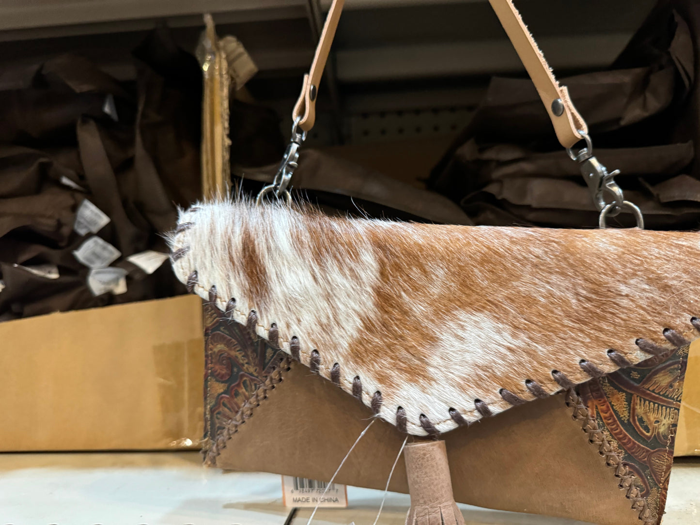 Tooled Envelope Crossbody Purse