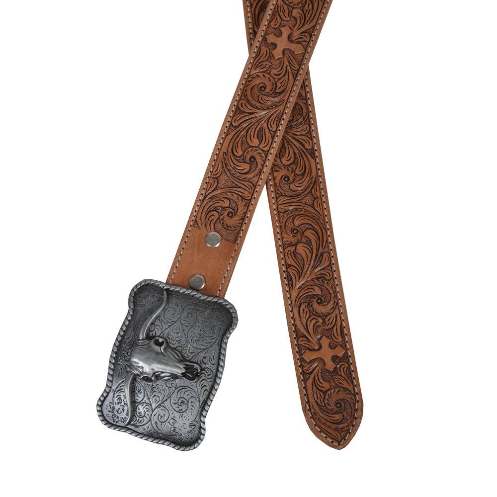 Myra Bag - Structured Hand-Tooled Leather Women's Belt