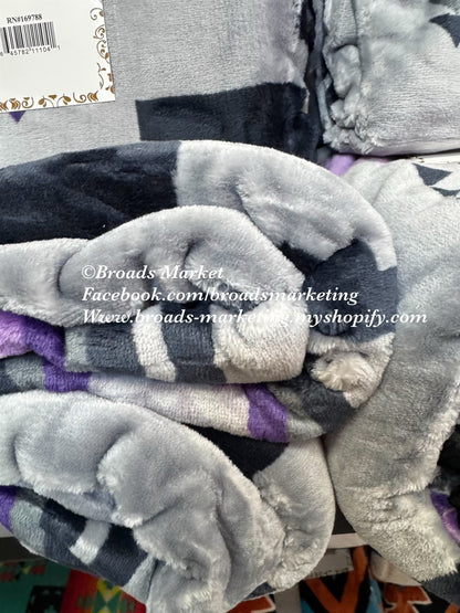 Purple & Grey Sabrina Super Plush Blanket