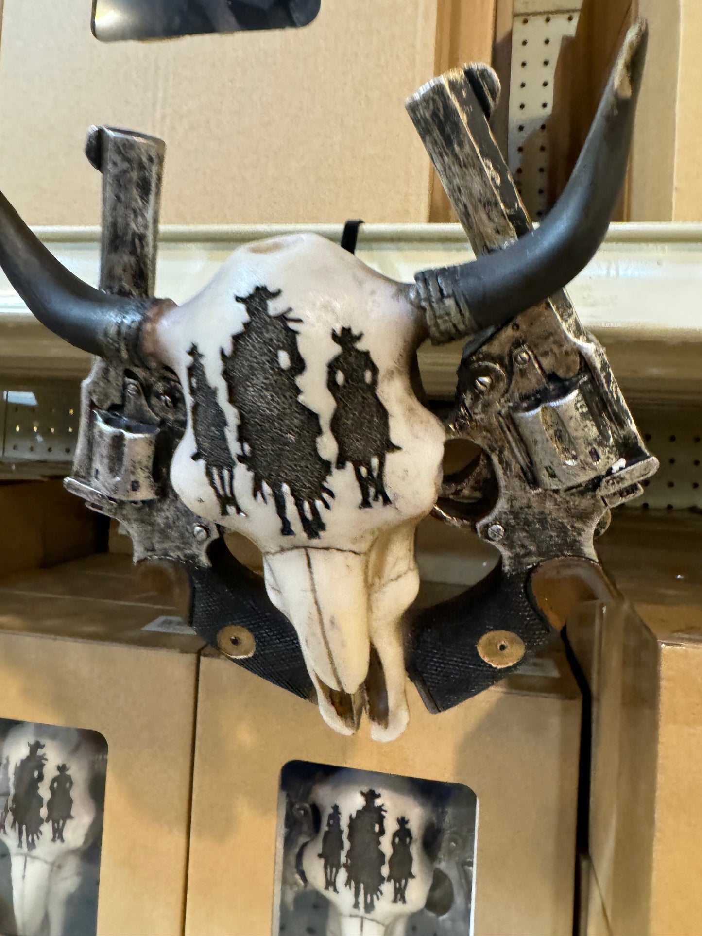Western Pistol Cowskull Wall Decor
