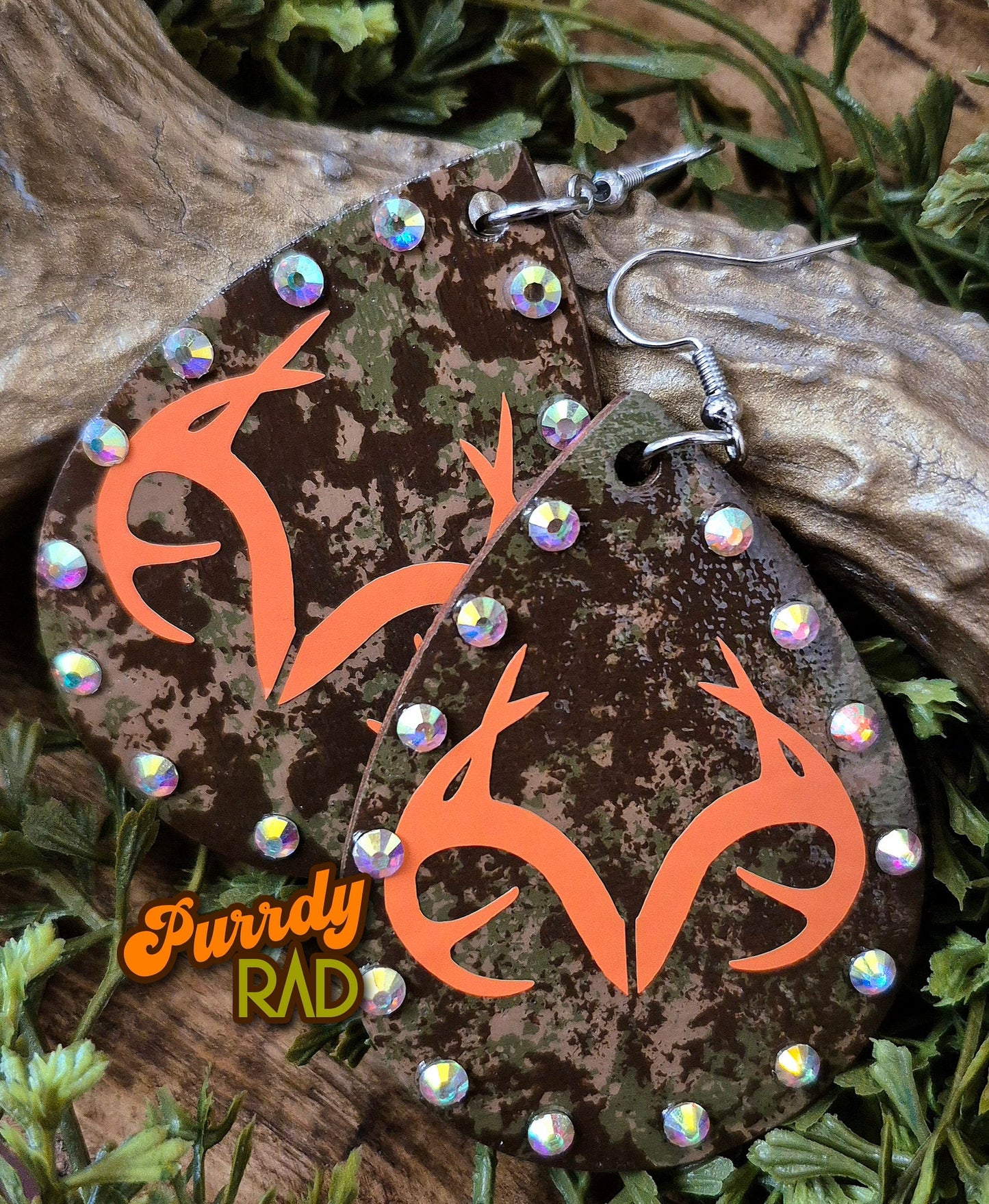 The Hunters Wife camo earrings