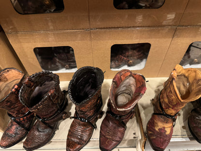 Set of 6 Western Boot Vases
