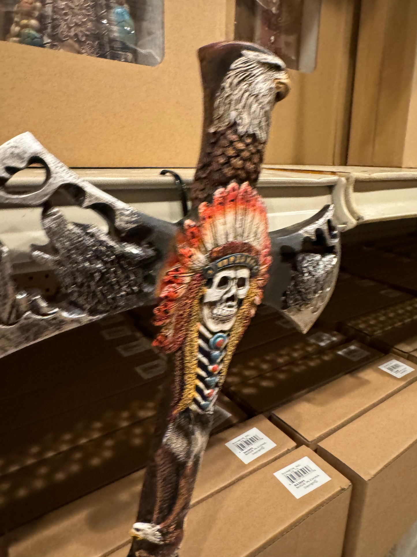 Headdress Tomahawk Bear Coyote Wolf Cross