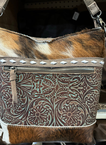 Middle Tooled Cowhide Purse BA2821