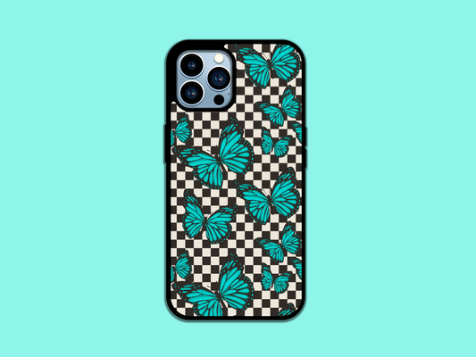 Checkered Butterfly Phone Case