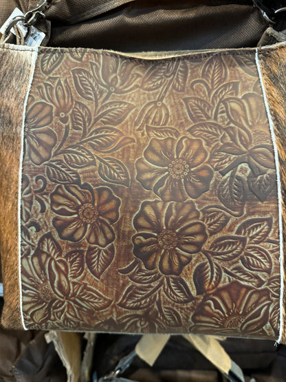 Floral Tooled Cowhide Purse BA2826