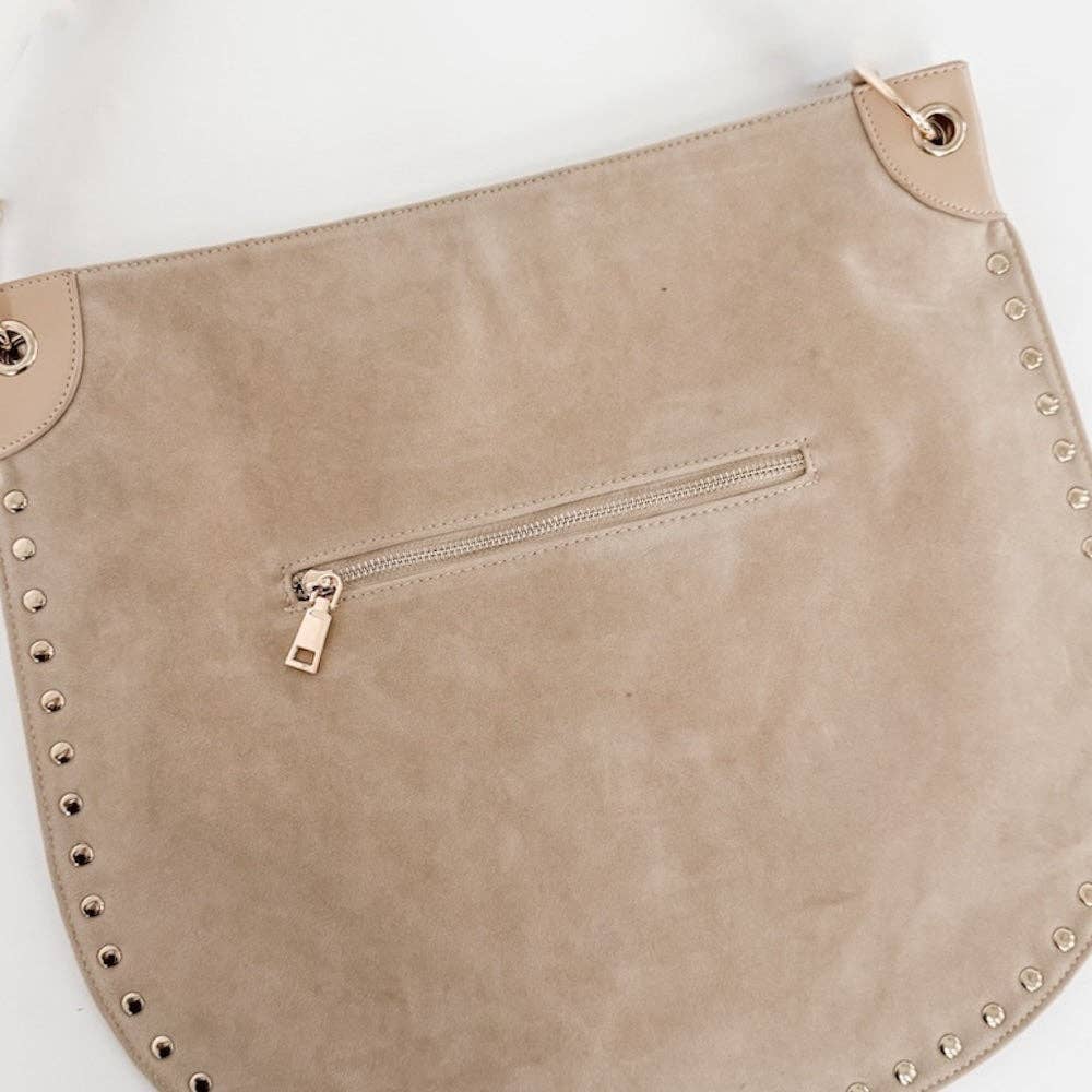 Pretty Simple - Rosalie Rivet Suede Hobo Bag
