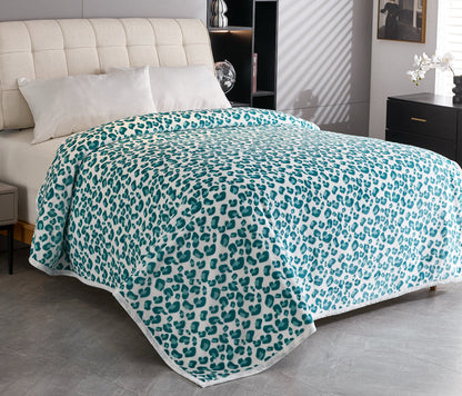 Turquoise Cheetah Super Plush Blanket
