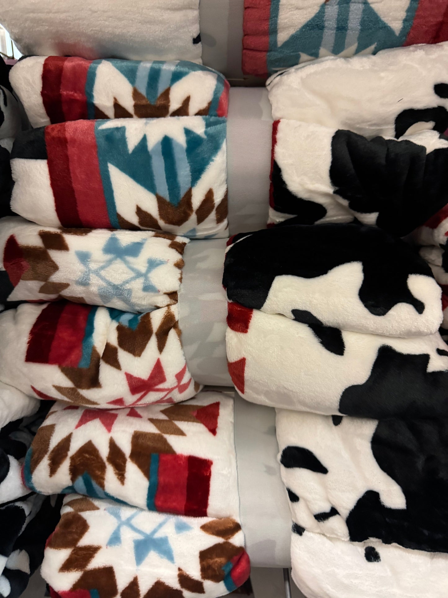 Jacob Super Plush Cow Aztec Blanket