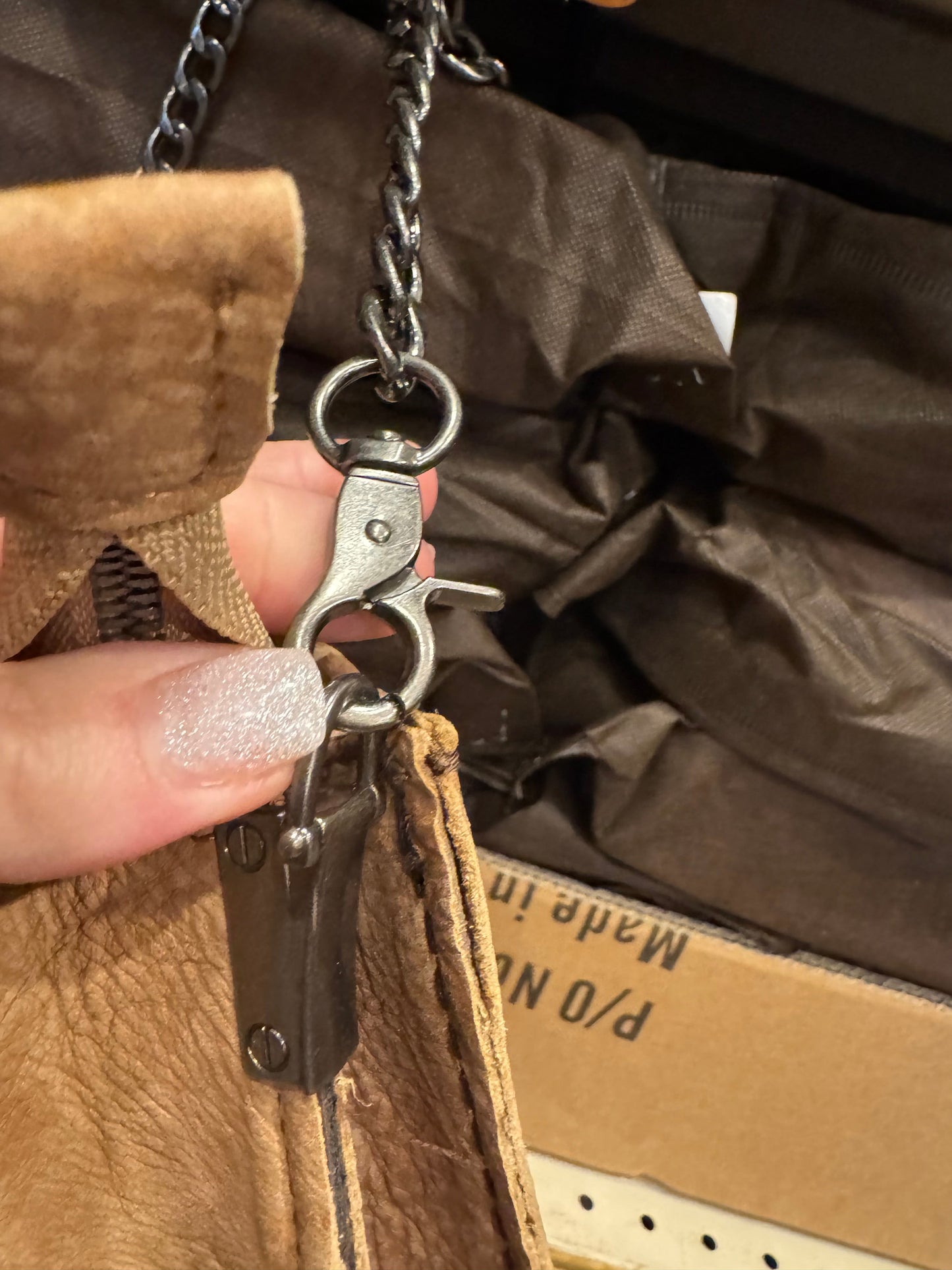 Tooled Horse Chain Crossbody Purse