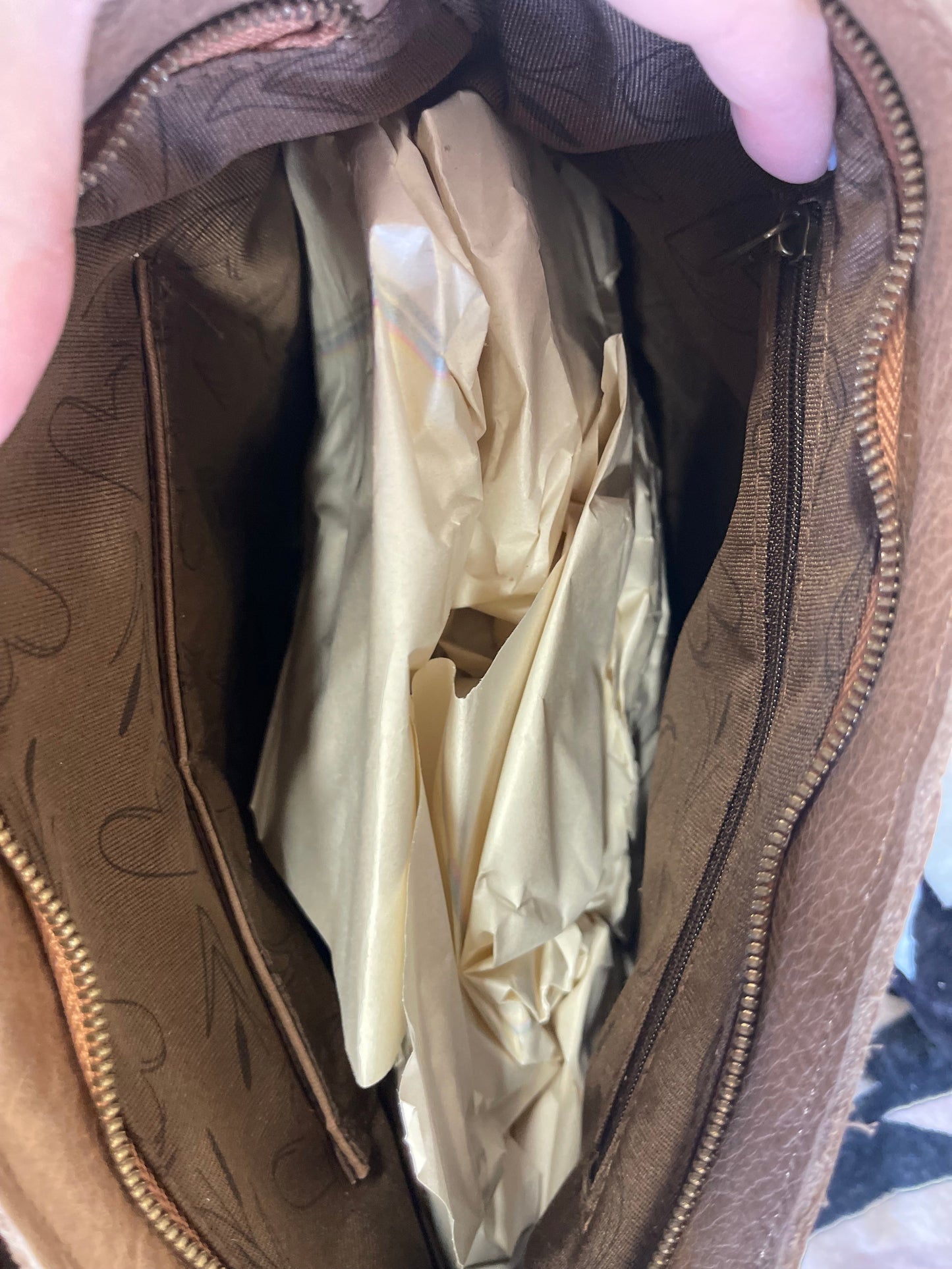 Tooled Floral Cowhide Shoudler Bag Purse