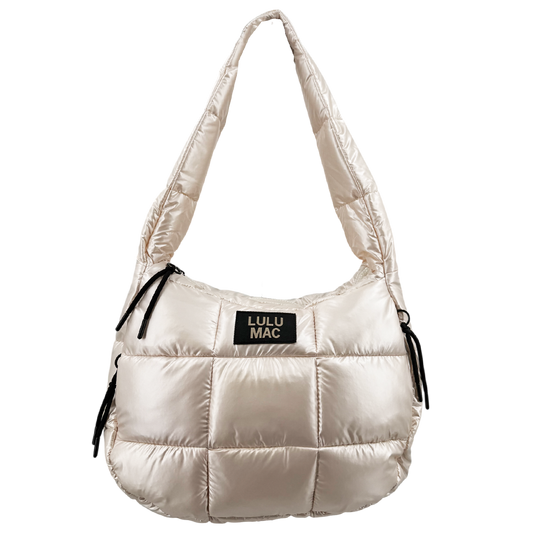 Girlie Girl Originals - MP-8412 PUFFER METALLIC TOTE BAG - OFF WHITE
