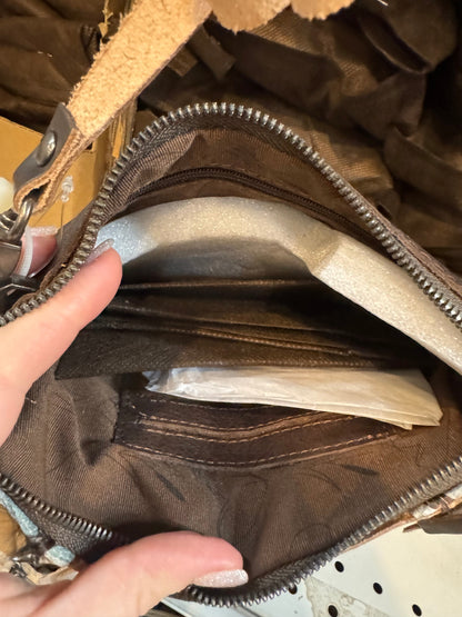 Tooled Floral Fringe Crossbody Purse