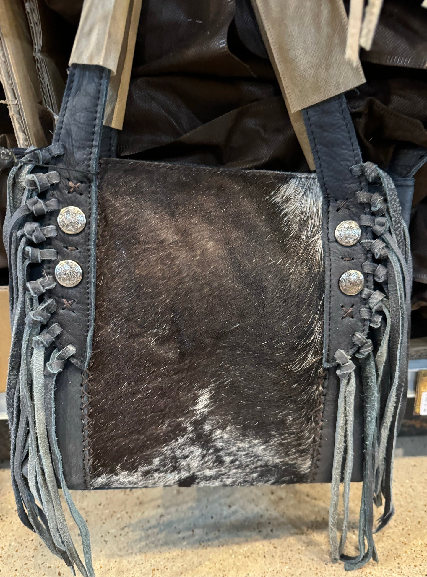 Fringe Studded Handbag Purse BA2069