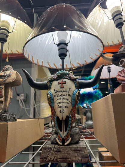 RA54098 James 4:8 Cowskull Lamp