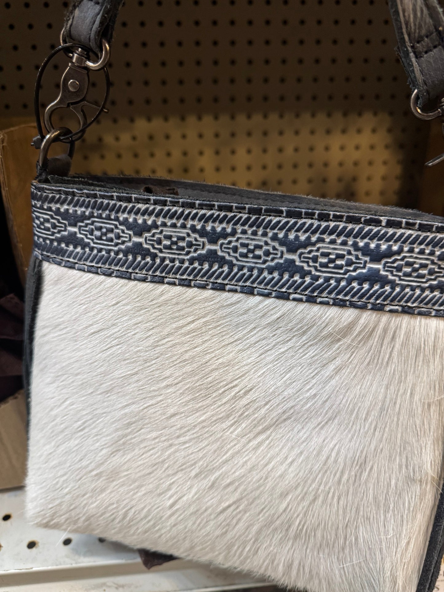 Aztec Line Fringe Crossbody Purse