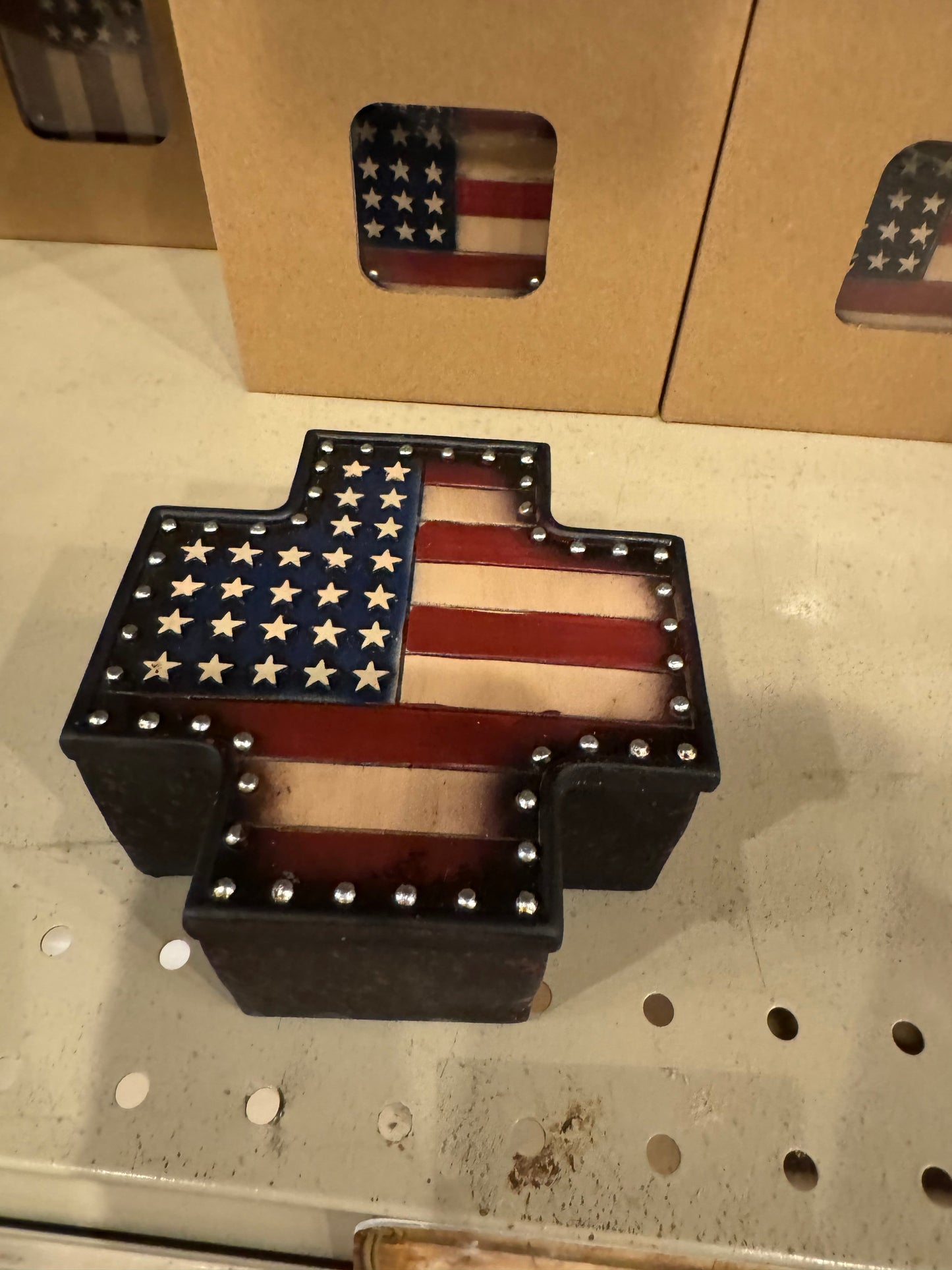 US Flag Patriotic Trinket Box