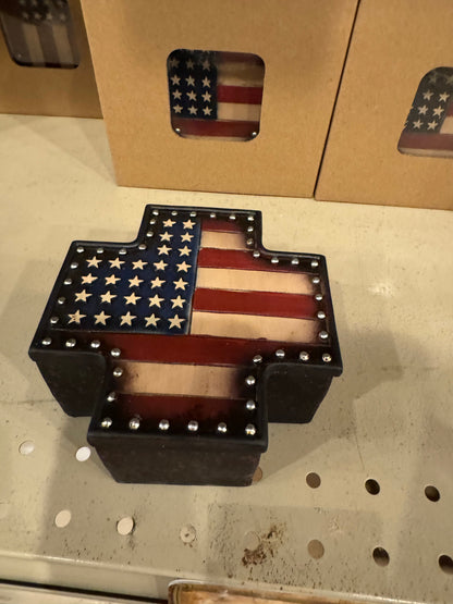 US Flag Patriotic Trinket Box