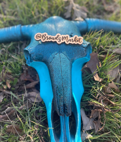 Danny Turquoise Splatter Cowskull