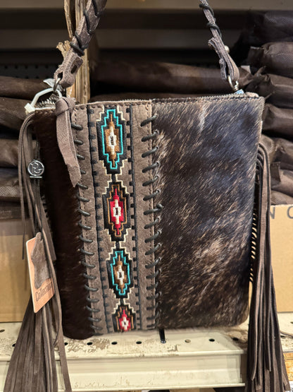 BA2150 Aztec Fringe Crossbody Purse