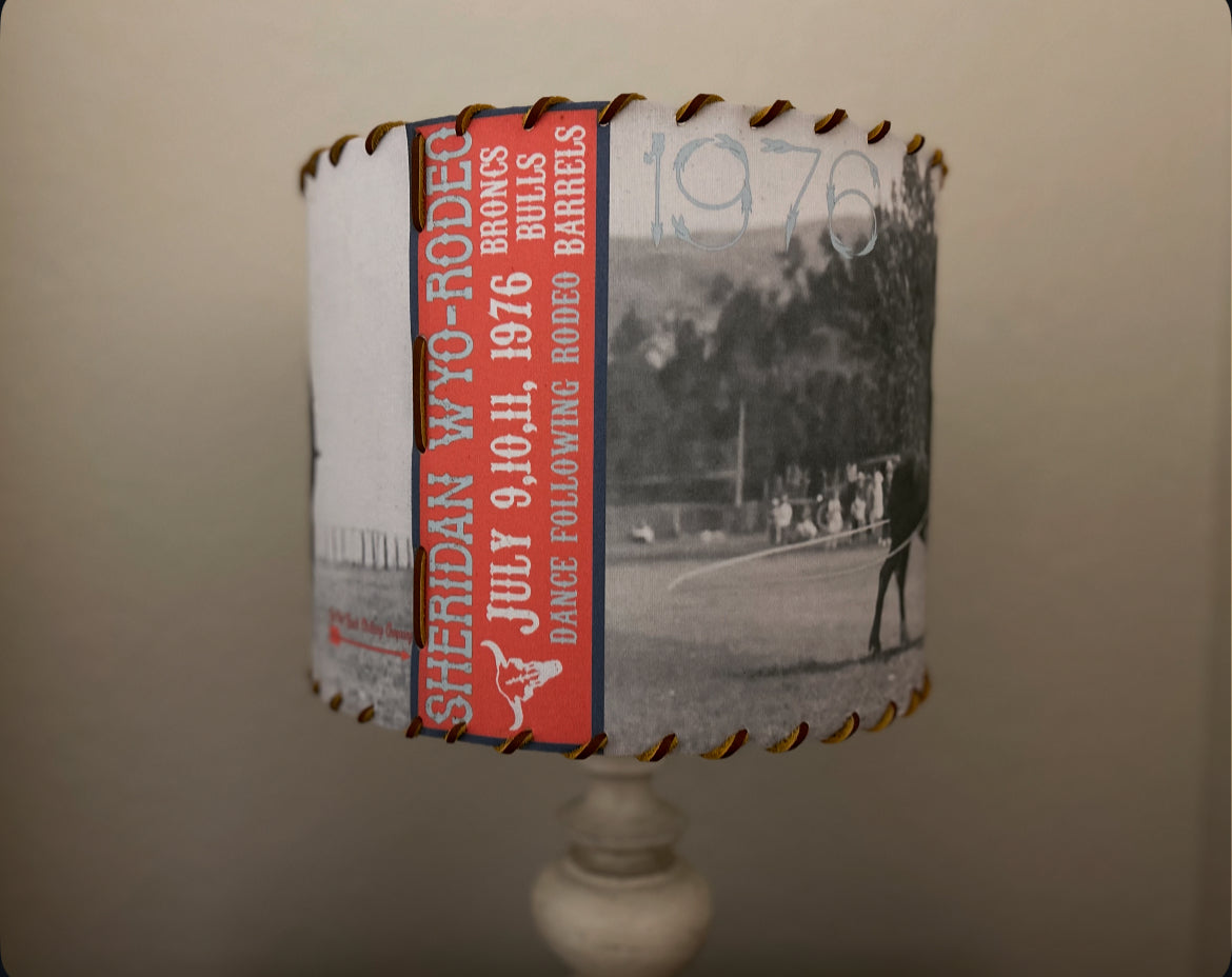 Sheridan Wyo Rodeo Lampshade Blue