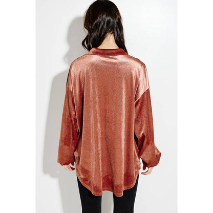 Phil Love - Velvet Button up Bishop sleeve Shirt Jacket coat