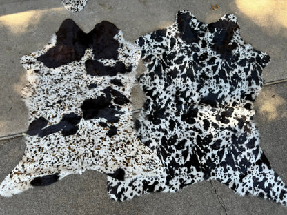 Printed Salt & Pepper Calf Cowhide Rugs