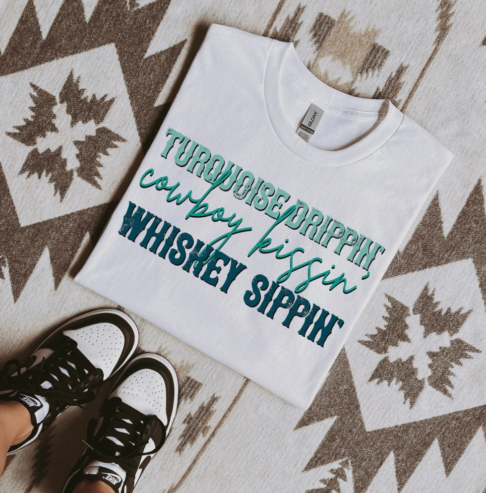 Turquoise Drippin’ Graphic Tee