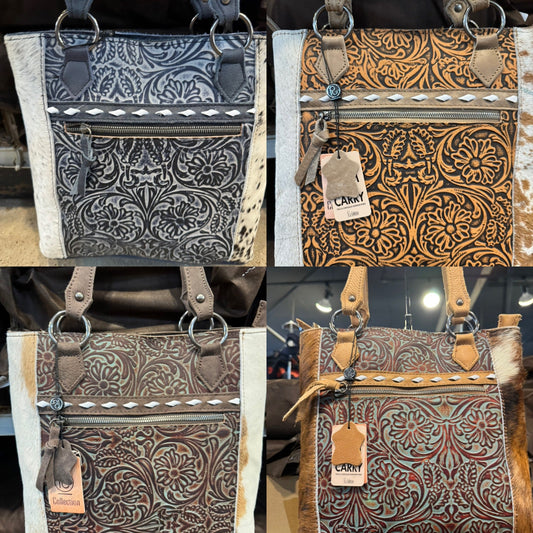 BA2820 Full Tooled Cowhide Handbag