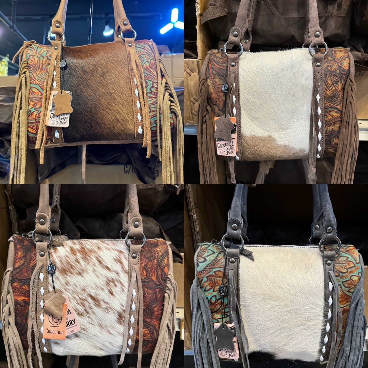 Fringe Aztec Speedy Tooled Carry Purse BA2831