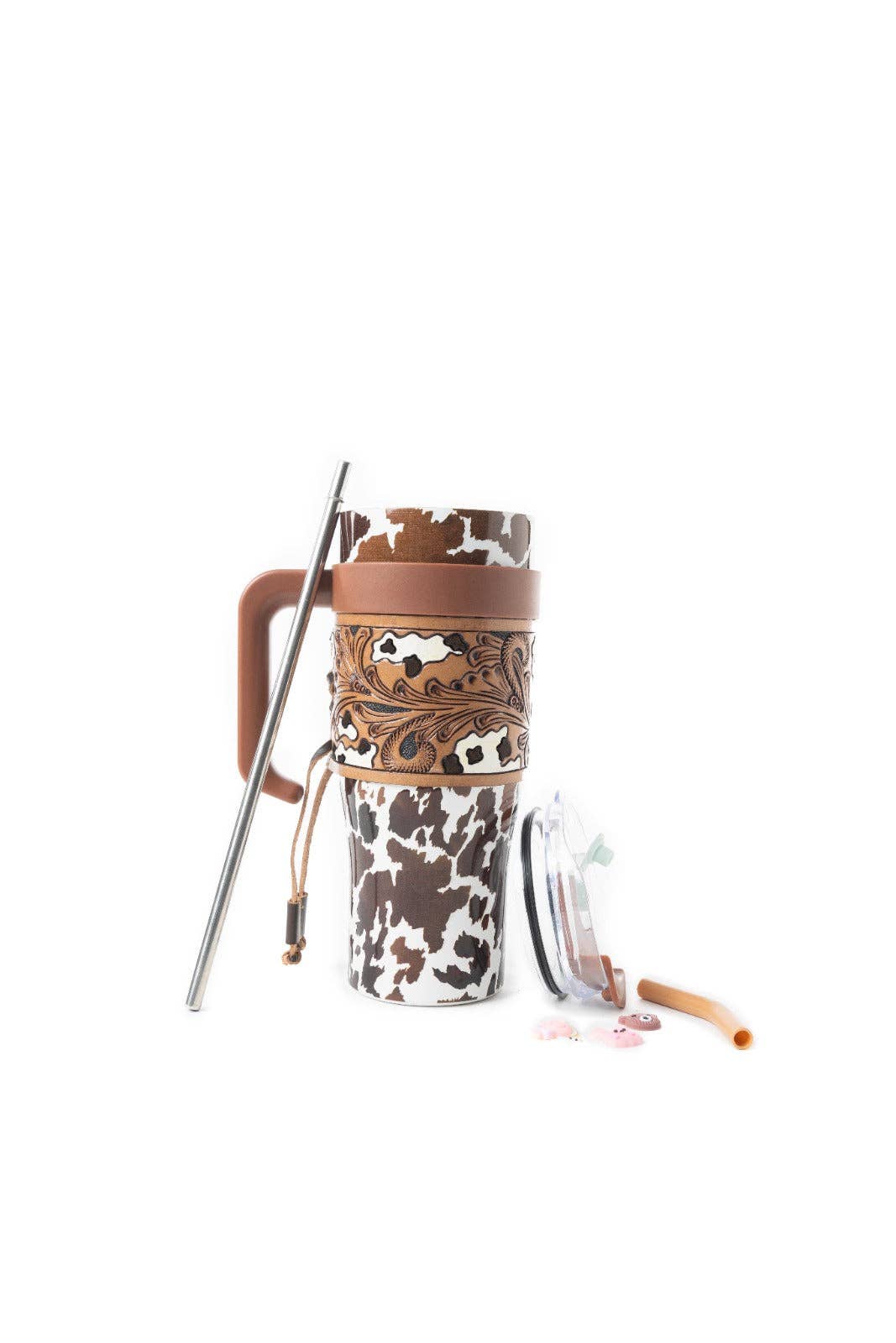 Myra Bag - Wide Wyoming Tumbler In Brown and White