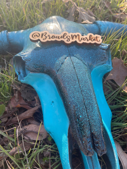 Danny Turquoise Splatter Cowskull