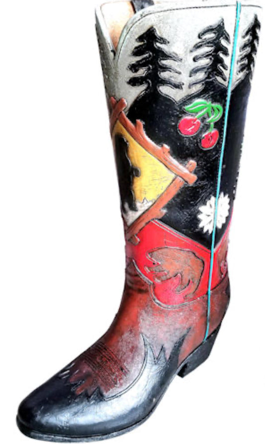 RA4149 Black Bear Boot Vase