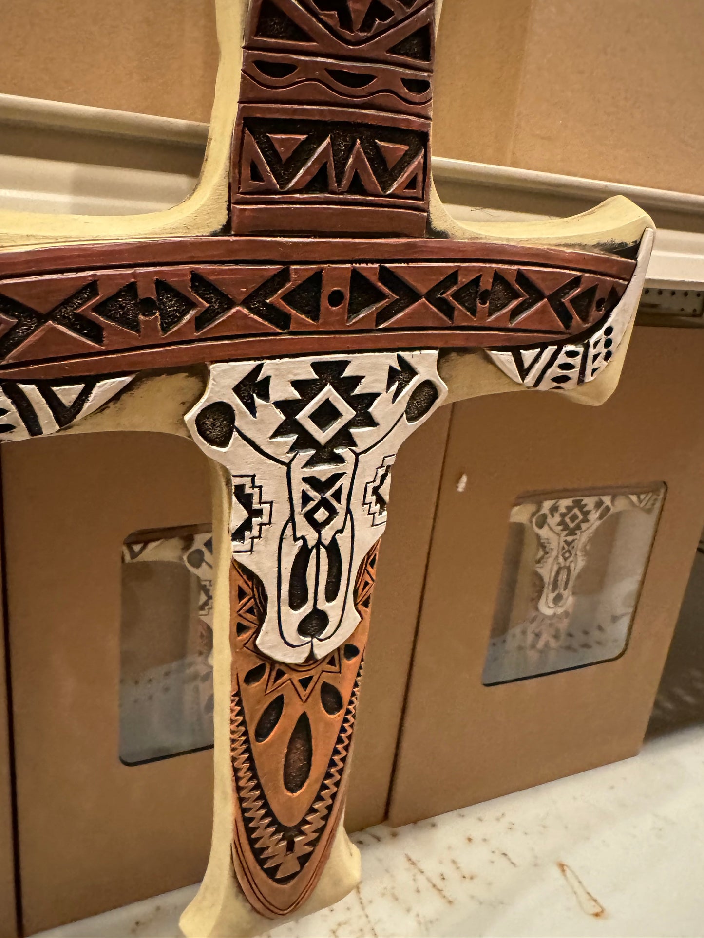 Aztec Cowskull Cross