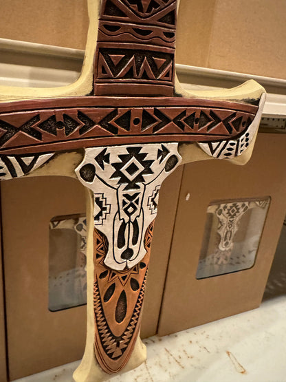 Aztec Cowskull Cross
