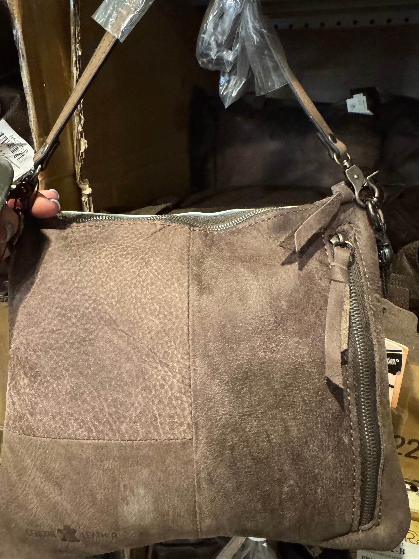 BA2822 Tooled Concho Cowhide Purse